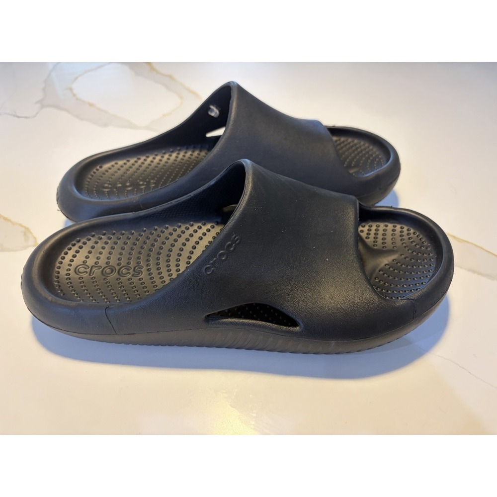 Crocs Mellow Slides Black Men's 9 Women's 11 Recovery Sandals